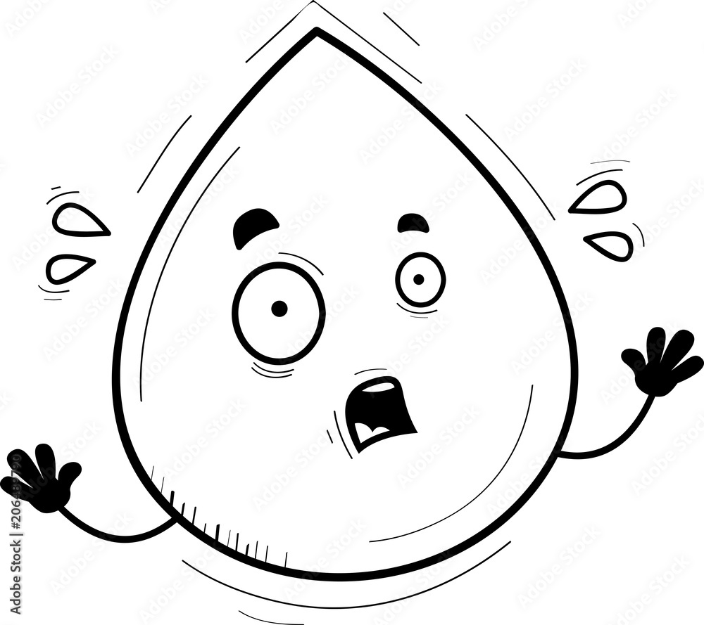 Obraz premium Scared Cartoon Waterdrop