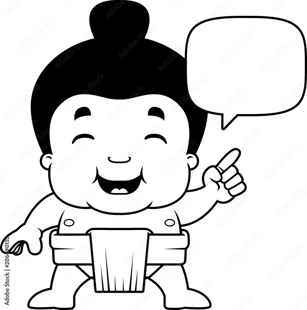 Cartoon Sumo Boy Talking