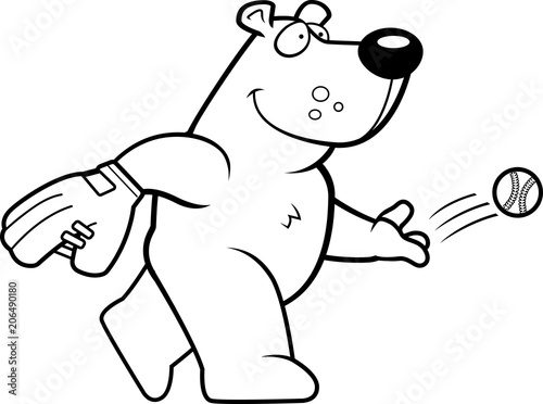 Cartoon Bear Baseball