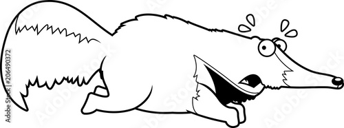 Cartoon Anteater Running Away