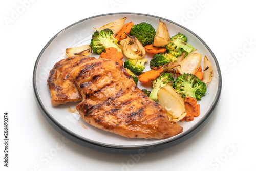 griled chicken breast steak with vegetable