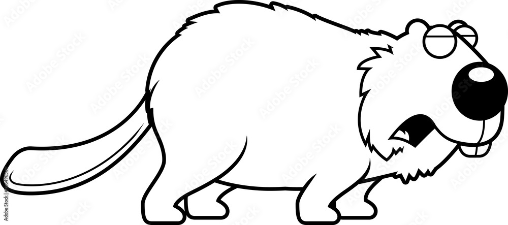Cartoon Beaver Howling Cartoon Beaver Howling