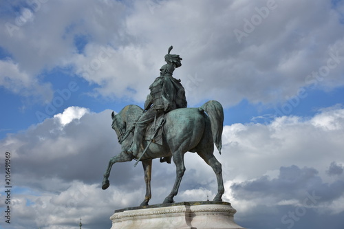 The Altare della Patria or Il Vittoriano  is a monument built in honor of Victor Emmanuel  the first king of a unified Italy  located in Rome. bronze of Victor Emmanuel