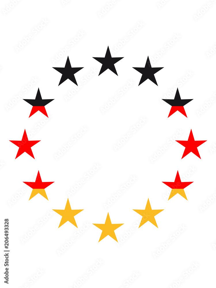 europa sterne kreis 3 farben deutschland nation schwarz rot gold flagge design logo cool