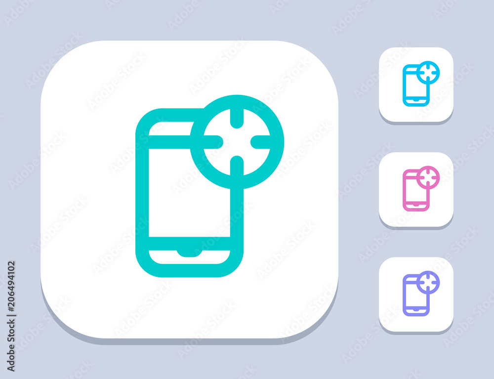 Target On Phone - Neon Icons . A professional, pixel-perfect icon. Target On Phone - Neon Icons . A professional, pixel-perfect icon.