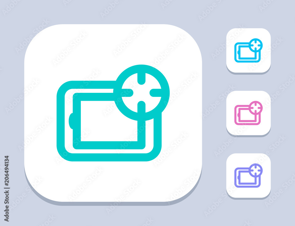 Target On Tablet - Neon Icons . A professional, pixel-perfect icon.
