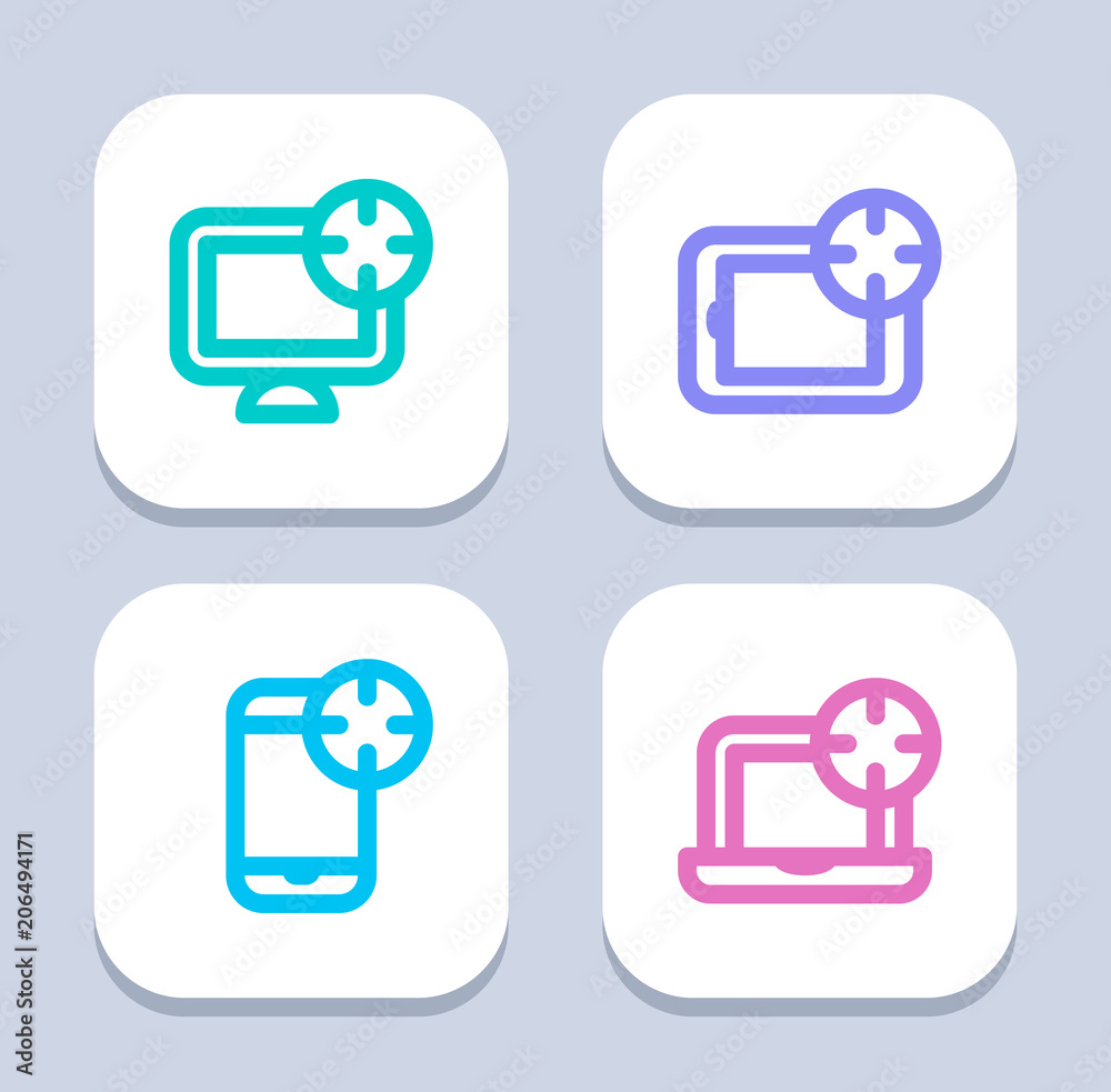Targets On Devices - Neon Icons . A set of professional, pixel-perfect icons. Targets On Devices - Neon Icons . A set of professional, pixel-perfect icons.