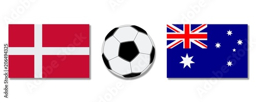 Football. Denmark - Australia 