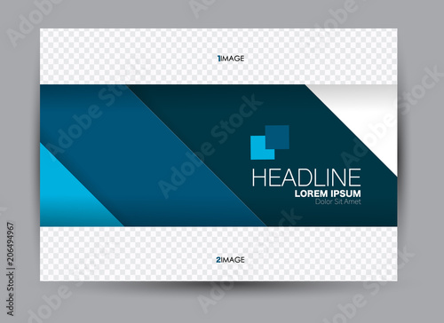 Flyer, brochure, billboard template design landscape orientation for education, presentation, website. Blue color. Editable vector illustration.
