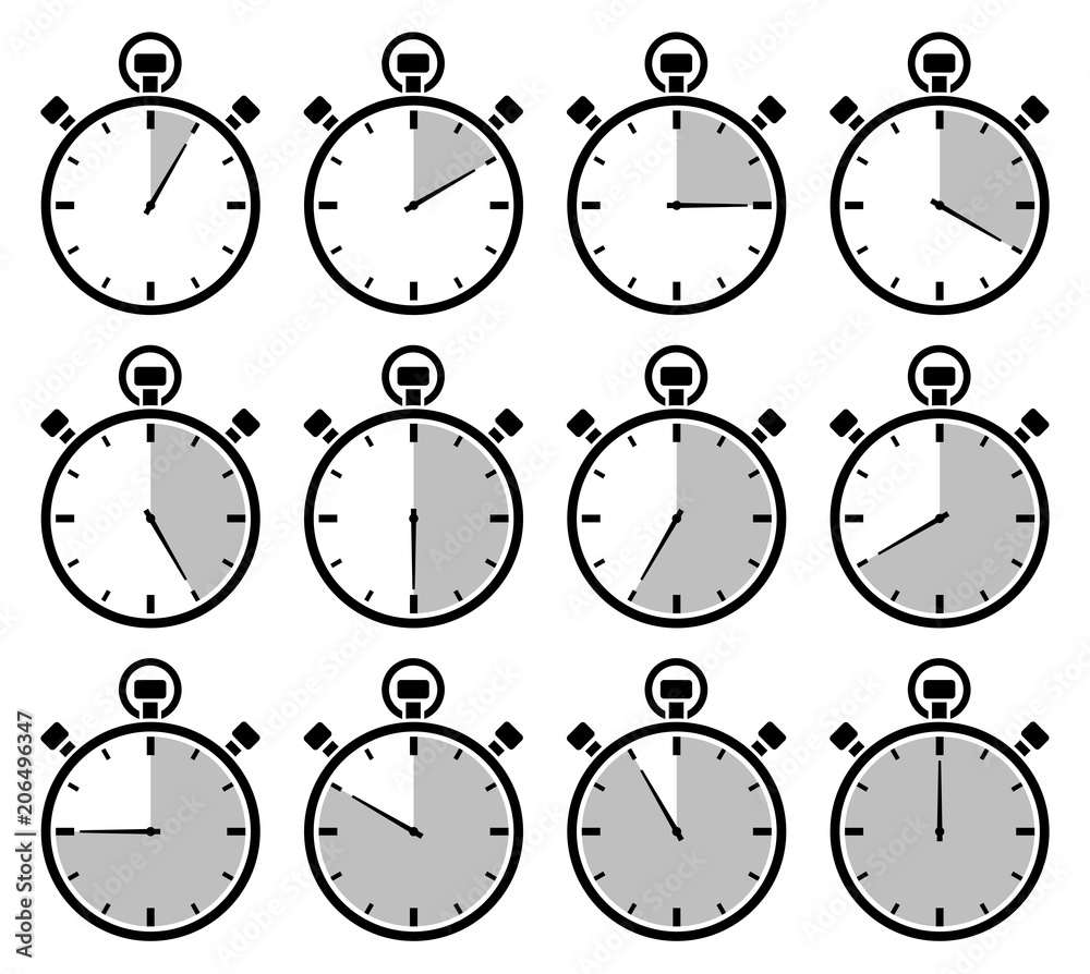 Stopwatches Icon Grey Time Stock Vector Adobe Stock