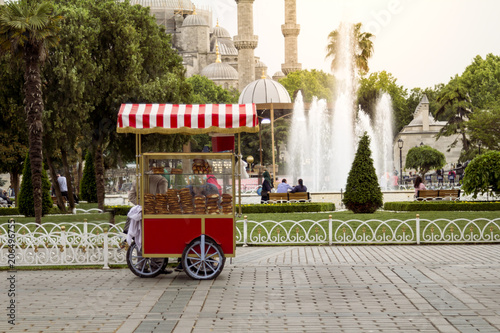 Turkish Bagel Simit sale on nostalgia car