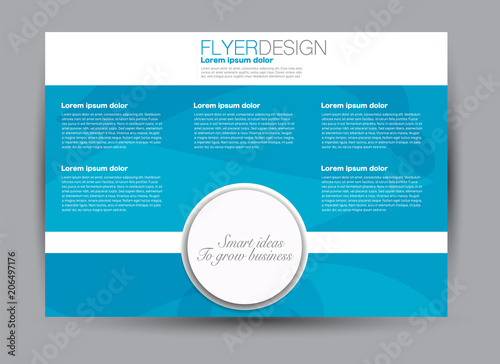 Flyer, brochure, billboard template design landscape orientation for education, presentation, website.  Blue color. Editable vector illustration.