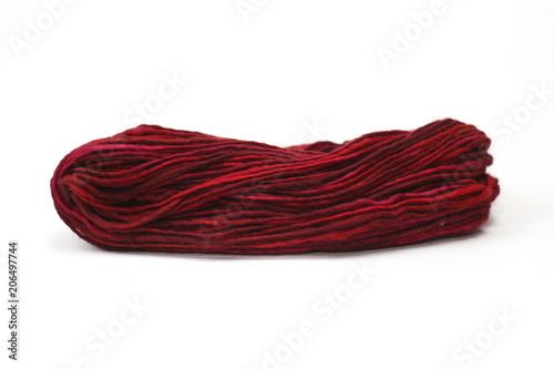 Rich velvet red hank of yarn