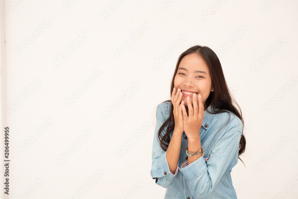 pretty young woman happy and smile pretty young woman happy and smile