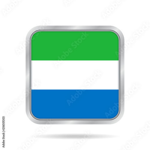 Flag of Sierra Leone. Metallic gray square button. Free Download Flag of Sierra Leone. Metallic gray square button. - GFXLoad