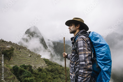 Hiker in Machu Picchu, Peru