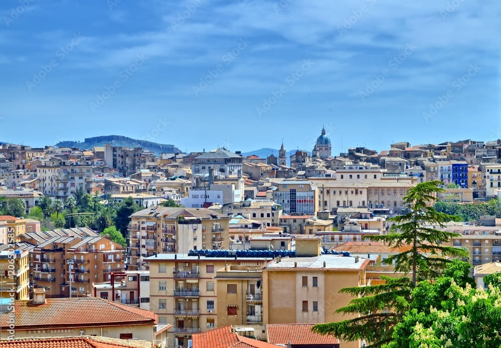 Panorama of Caltanissetta, Sicily, Italy, Europe