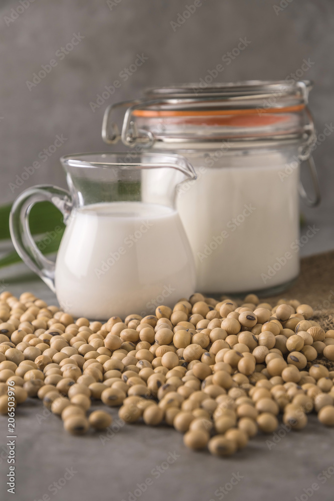 Soybeans and milk. Soybeans and milk.