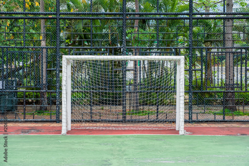 Fototapeta premium Soccer goal post with net