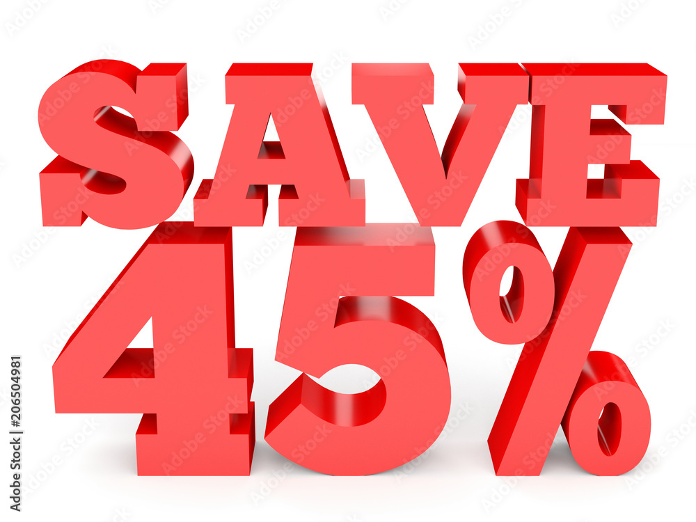 Forty five percent off. Discount 45 %. Forty five percent off. Discount 45 %.