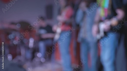 Wallpaper Mural Blurred image. The band performs on stage in a nightclub Torontodigital.ca
