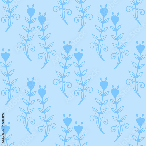 Floral seamless swirl mehendi flower pattern background ornament vector illus...
