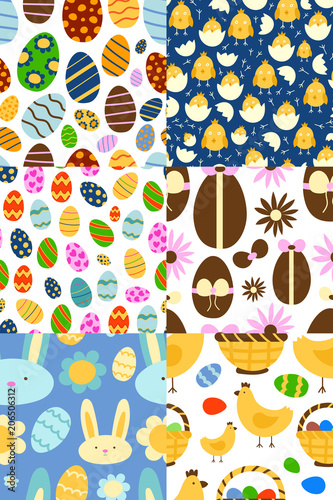 Easter seamless pattern background design vector holiday celebration party wa...