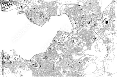 Cartina di Izmir, Smirne, vista satellitare, città, Turchia