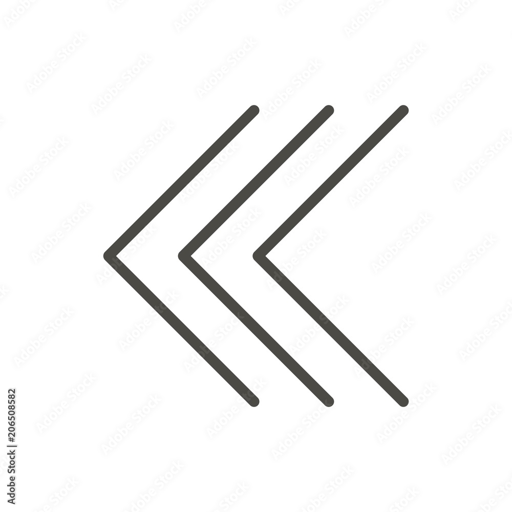 Back icon vector. Line left arrow symbol isolated. Trendy flat previous outline ui sign design. Thin linear graphic pictogram for web site, mobile application. Logo illustration. Eps10 Back icon vector. Line left arrow symbol isolated. Trendy flat previous outline ui sign design. Thin linear graphic pictogram for web site, mobile application. Logo illustration. Eps10