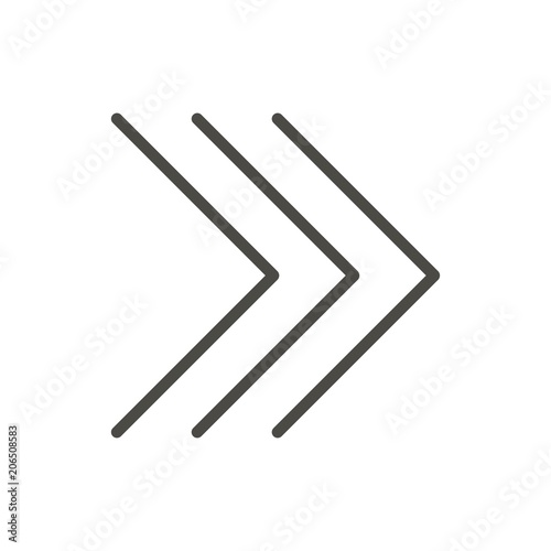 Next icon, right arrow vector. Line forward symbol isolated. Trendy flat outline ui sign design. Thin linear graphic pictogram for web site, mobile application. Logo illustration. Eps10