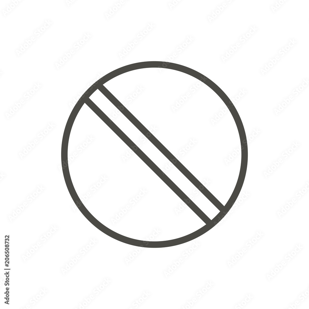 Prohibited icon vector. Line no symbol isolated. Trendy flat outline ui prohibition sign design. Thin linear graphic pictogram for web site, mobile app. Logo illustration. Eps10 Prohibited icon vector. Line no symbol isolated. Trendy flat outline ui prohibition sign design. Thin linear graphic pictogram for web site, mobile app. Logo illustration. Eps10
