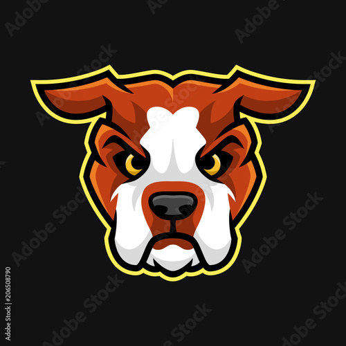 American bulldog head mascot or character vector