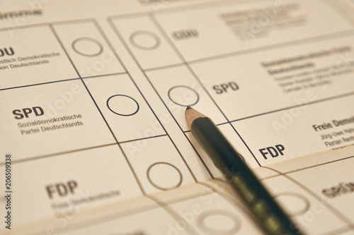 Electoral Ballot Paper and Pencil