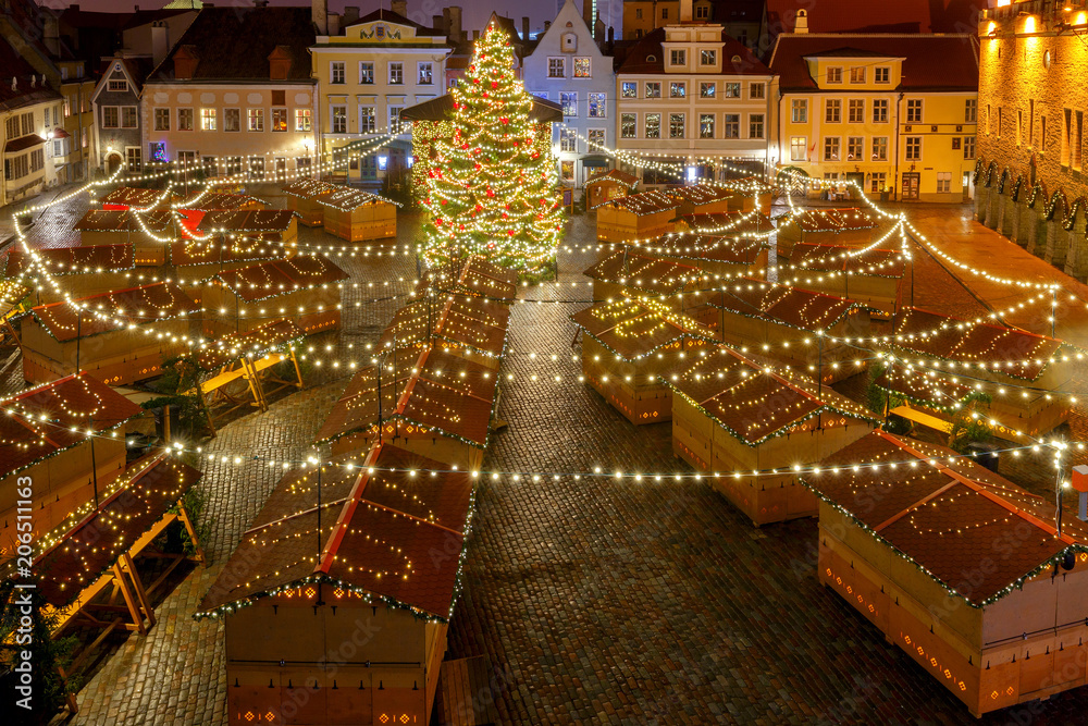 Tallinn. Town Hall Square at Christmas. Tallinn. Town Hall Square at Christmas.