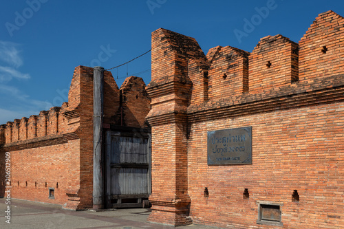 Tha Phae Gate Chiang Mai old city ancient wall and moat in Chiang Mai Northern Thailand photo