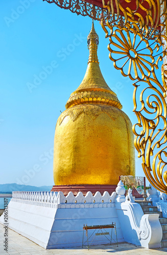 The golden pagoda in Bagan, Myanmar photo