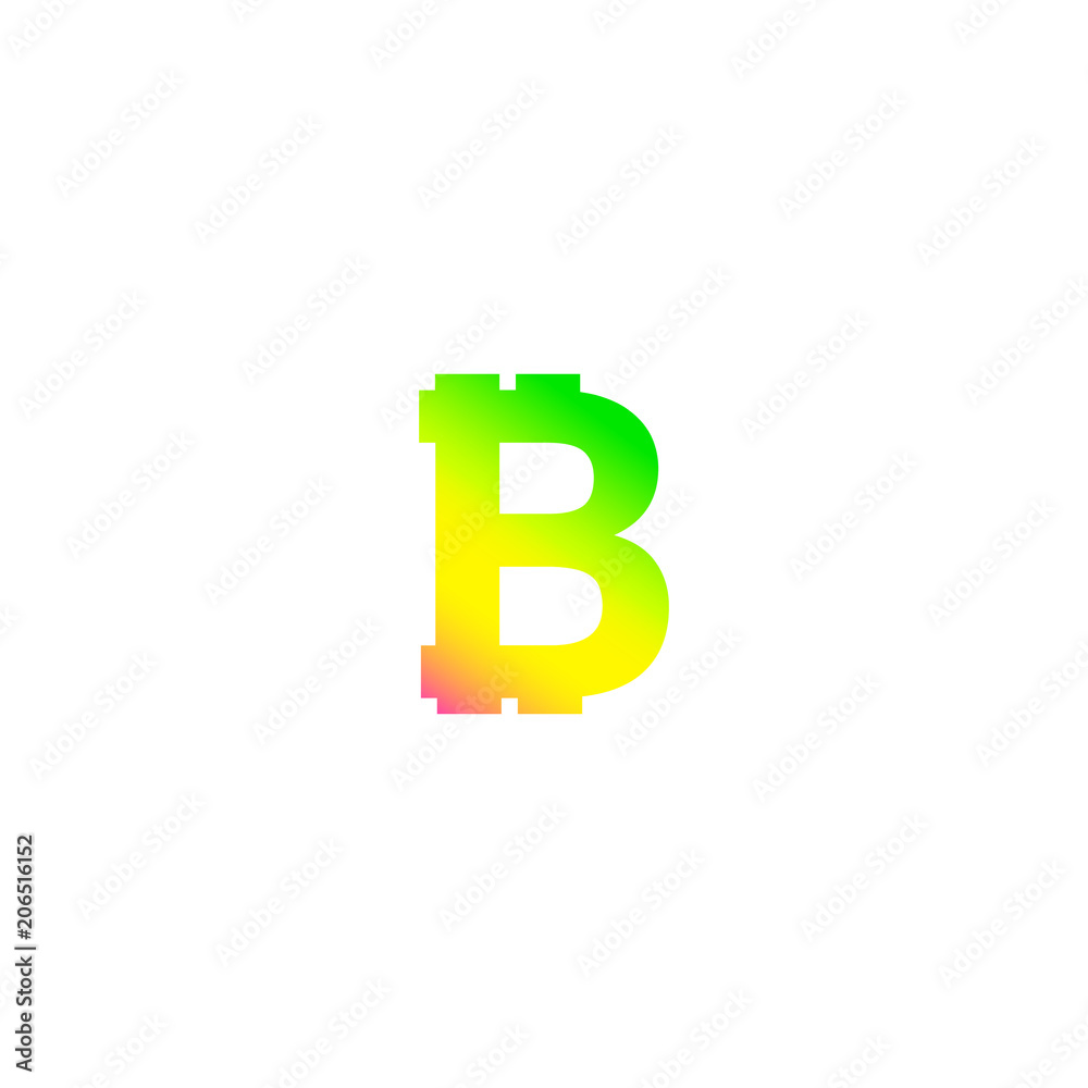 Bitcoin crypto currency logo icon isolated on white background, with btc logo sign, gradient multicolored colour, vector illustration Bitcoin crypto currency logo icon isolated on white background, with btc logo sign, gradient multicolored colour, vector illustration