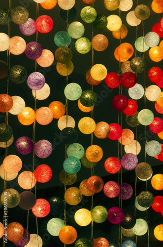 multicolored luminous balls