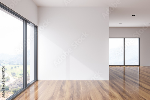 White wall loft empty room interior