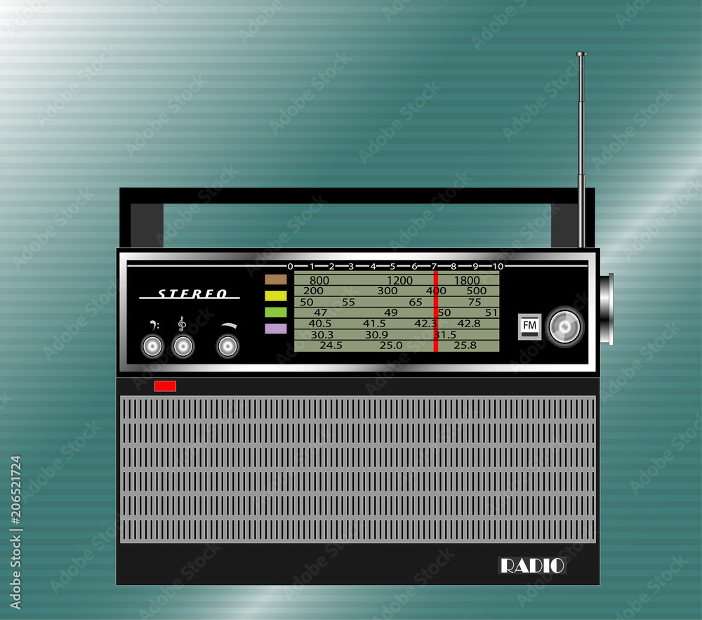 Fototapeta premium old black radio receiver