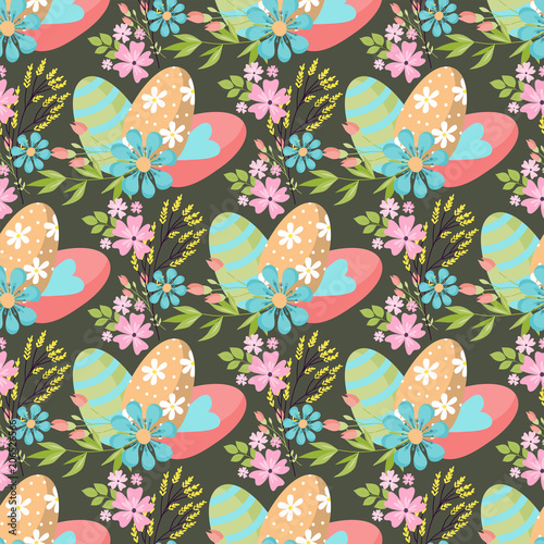 Easter seamless pattern background design vector holiday celebration party wa...