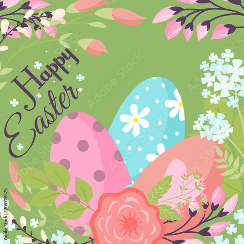 Easter background design vector holiday celebration party wallpaper greeting ...