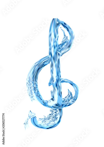 treble clef in water
