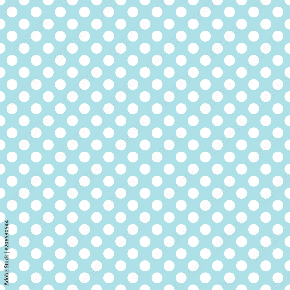 Seamless pattern. White polka dot on the blue background