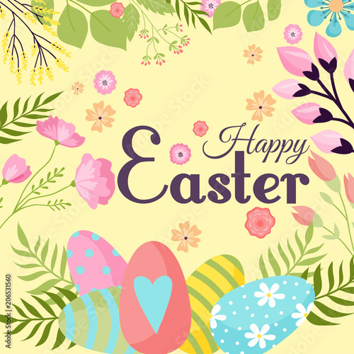 Easter background design vector holiday celebration party wallpaper greeting ...