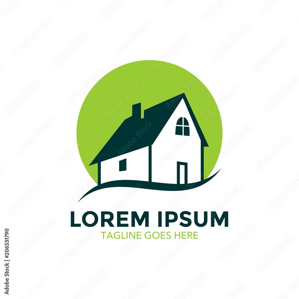 Fototapeta premium home garden logo vector design