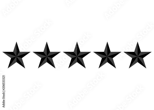 Rating stars. Five black rating star vector illustration