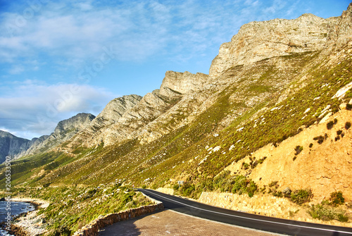 Seaside road at sunset Boland Mountain Complex, Western Cape