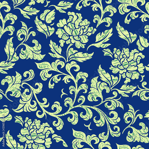 Seamless pattern with floral ornament