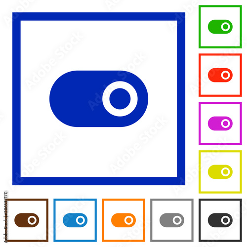 Toggle flat framed icons